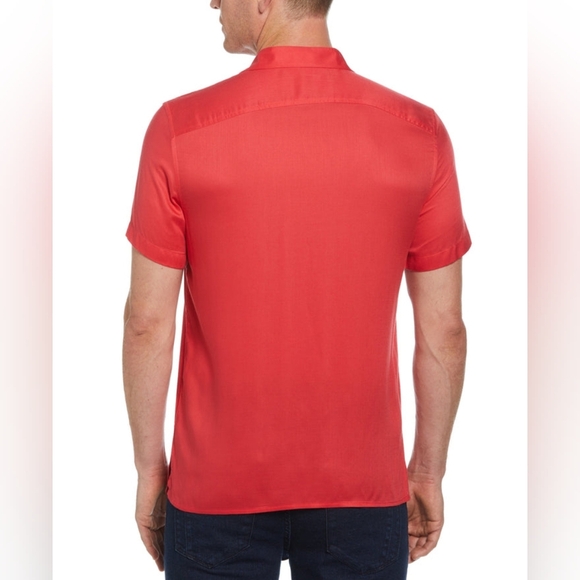 Perry Ellis Haute Red Button Up Short Sleeve Shirt Size XXL - Picture 3 of 8